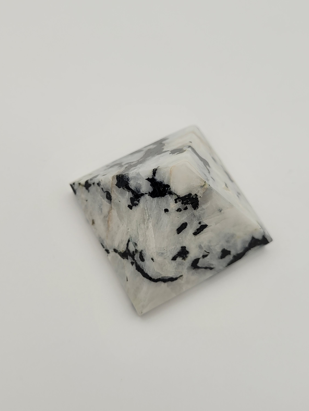 White and Black Sunstone Pyramid Accent - Home Accents